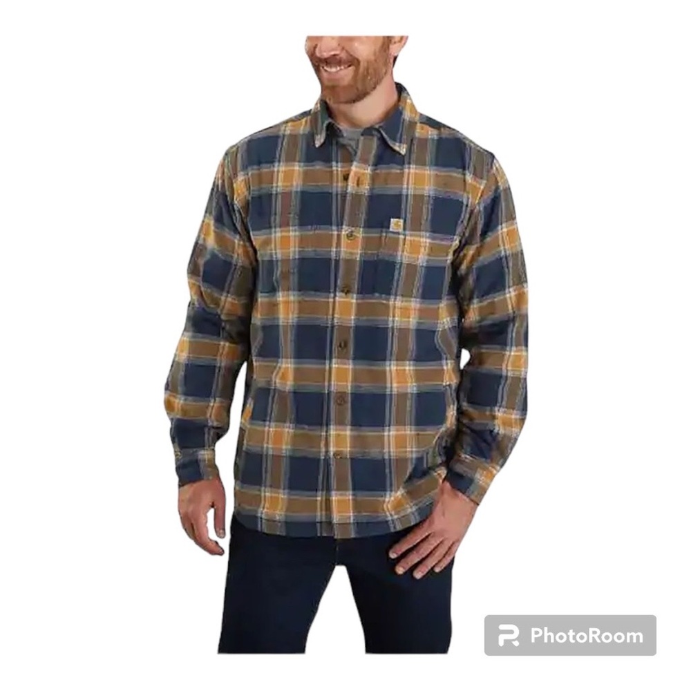 Carhartt Men’s Relax Fit Flannel Fleece Lined Plaid Shirt XL